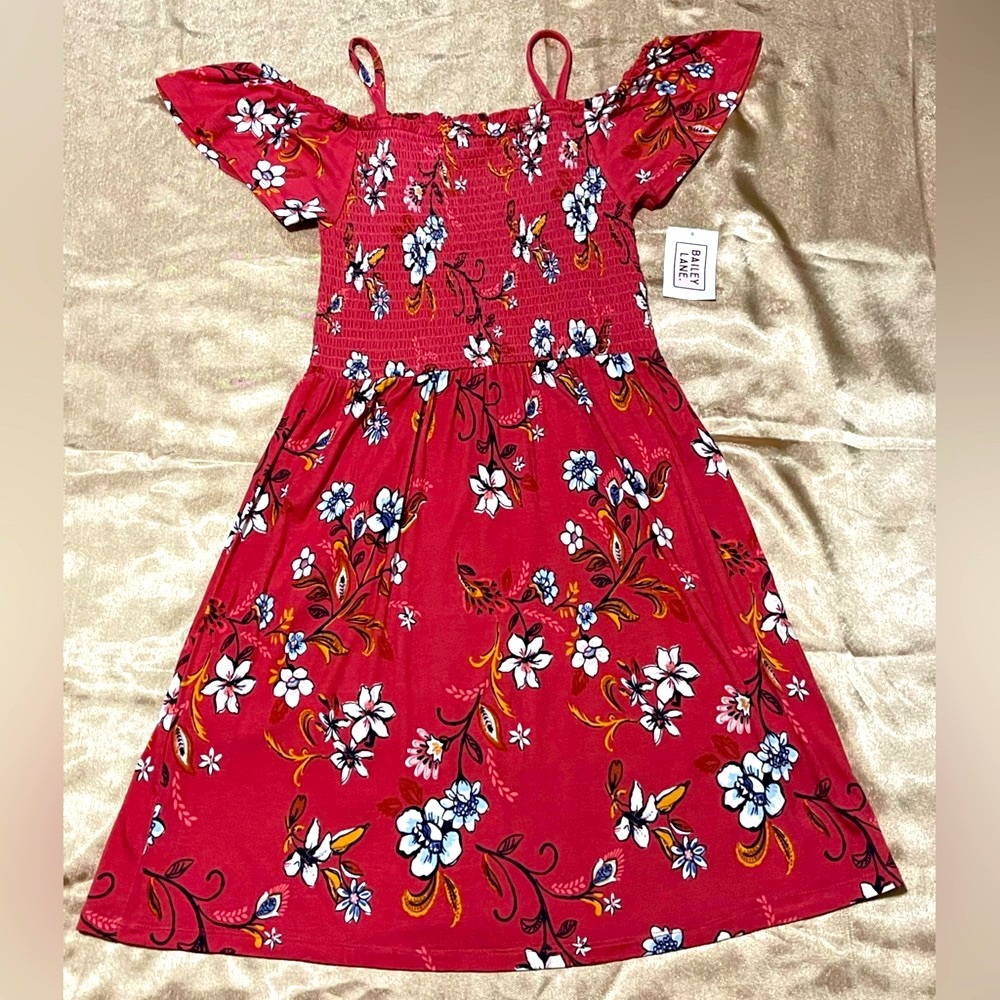 Red and White Cold Shoulder Sundress
